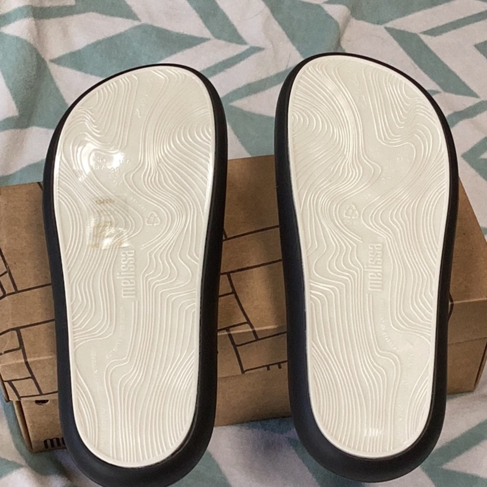 NIB Melissa black free slide sandals women’s 7 - Picture 3 of 6